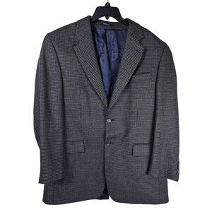 VTG Chaps Ralph Lauren Wool & Alpaca Sport Coat 42L Houndstooth Quiet Luxury‎